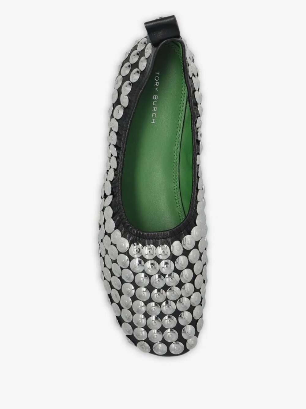 Tory Burch  Sz 7.5 Studded Ballet Black Nappa Leather - Picture 9 of 12